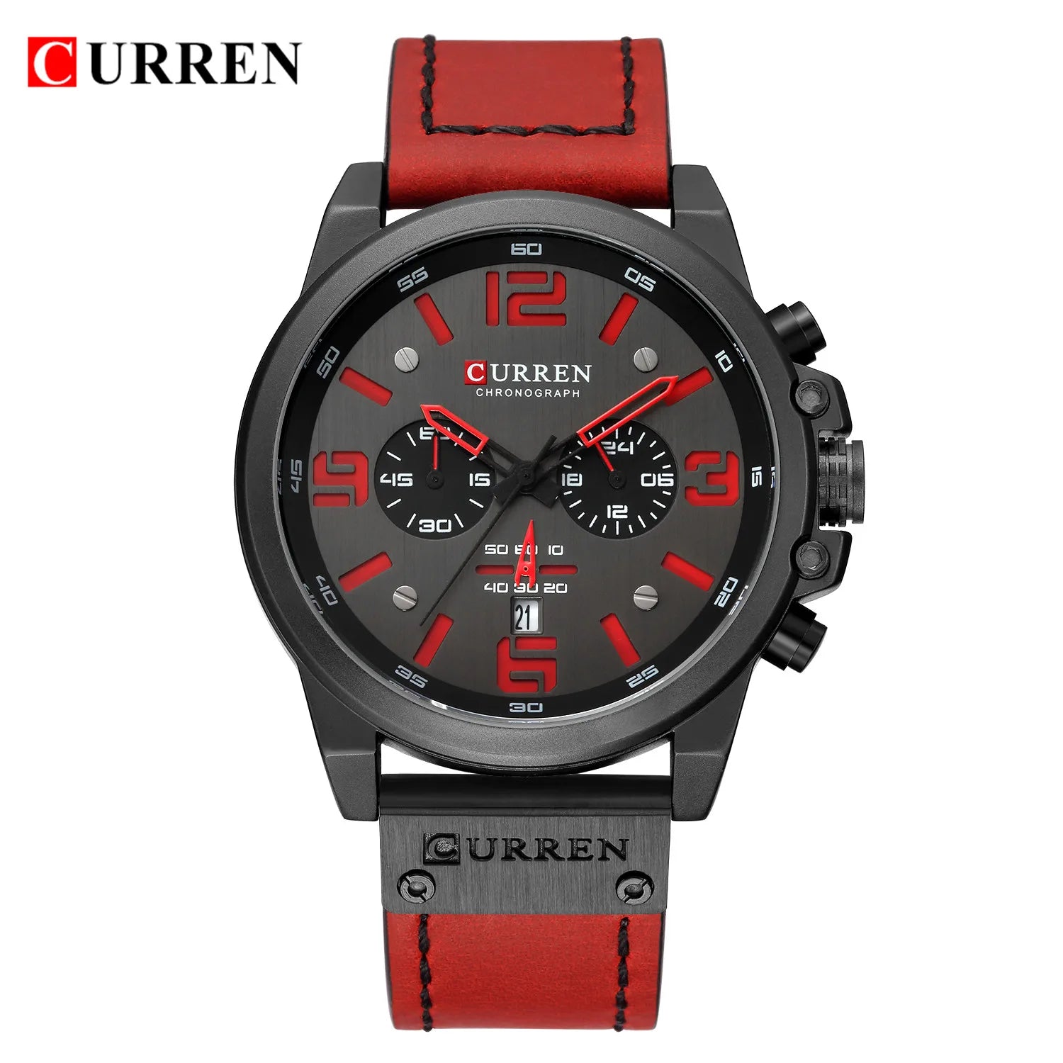 Mens Watches Top Luxury Brand Waterproof Sport Wrist Watch Chronograph Quartz Military Genuine Leather Relogio Masculino