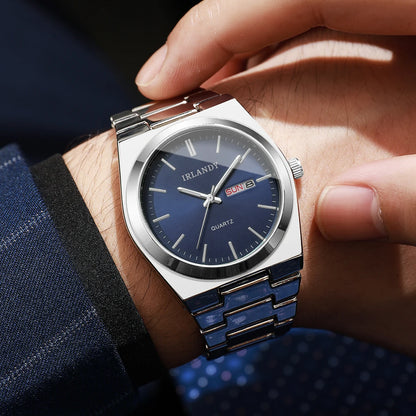 Luxury Men Business Watches Calendar Quartz Wristwatches for Mens Clock Reloj Hombre（Without Box）