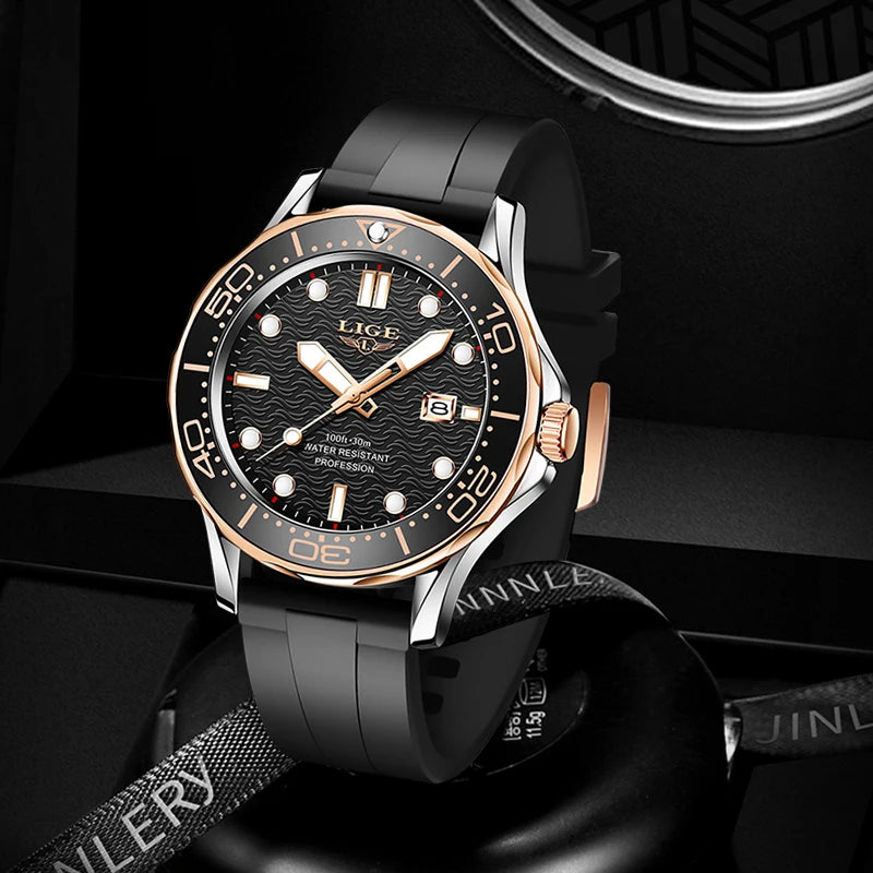 2025  New Business Mens Watches Top Brand Luxury Dive Watch for Men Waterproof Date Clock Sport Watch Relogio Masculino+Box