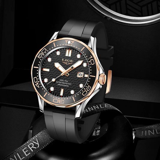 2025  New Business Mens Watches Top Brand Luxury Dive Watch for Men Waterproof Date Clock Sport Watch Relogio Masculino+Box