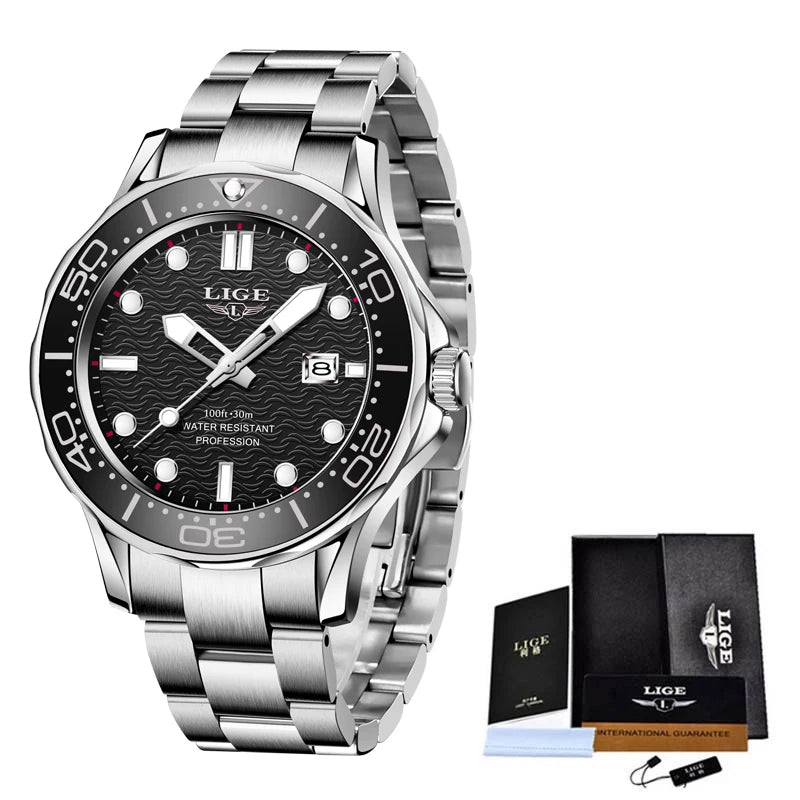 2025  New Business Mens Watches Top Brand Luxury Dive Watch for Men Waterproof Date Clock Sport Watch Relogio Masculino+Box
