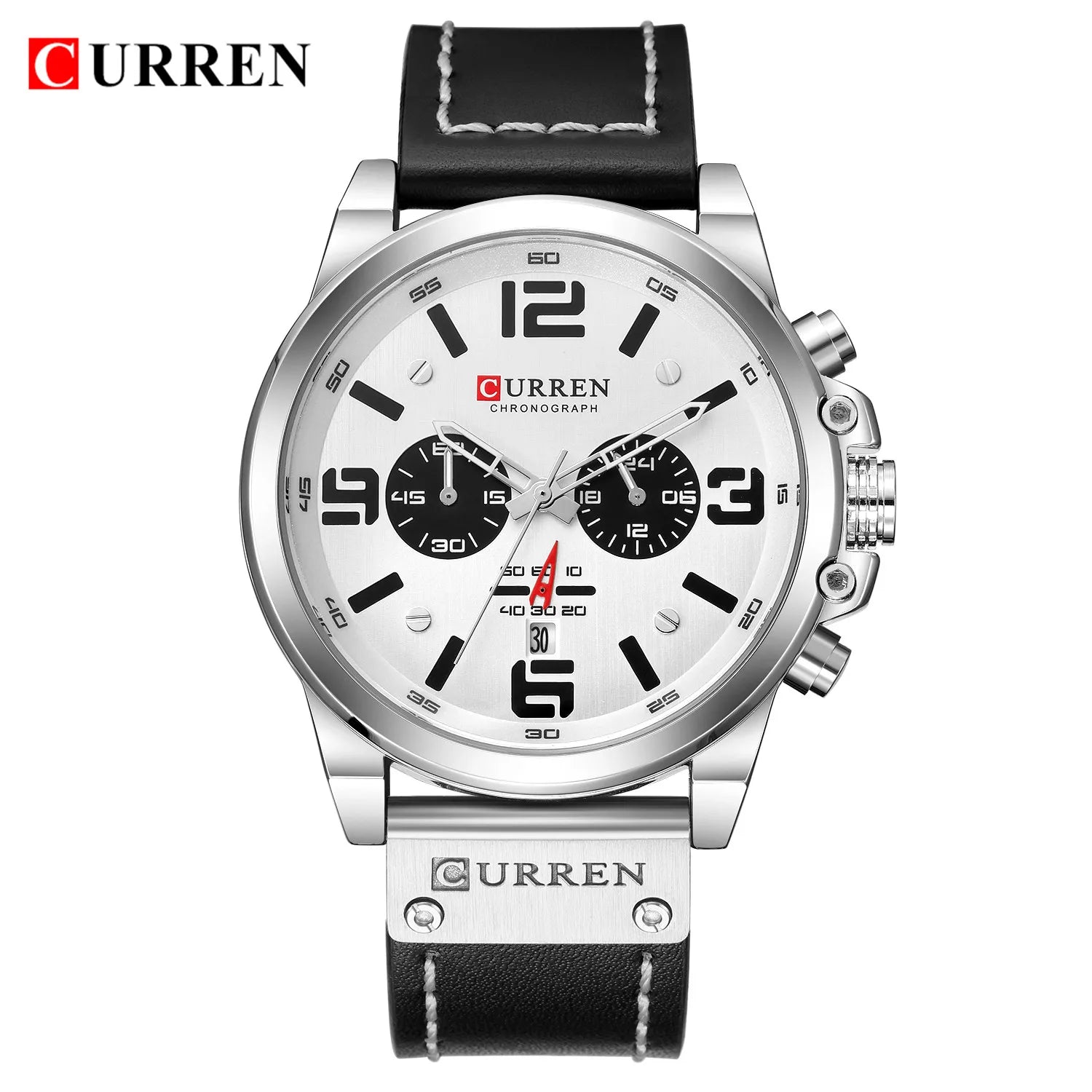 Mens Watches Top Luxury Brand Waterproof Sport Wrist Watch Chronograph Quartz Military Genuine Leather Relogio Masculino