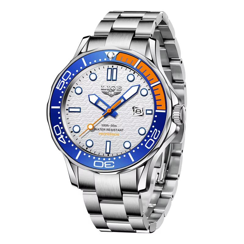 Brand Men Watches Business Quartz Watch Men'S Stainless Steel Band Waterproof Watches Date Wristwatches Relogio Masculino