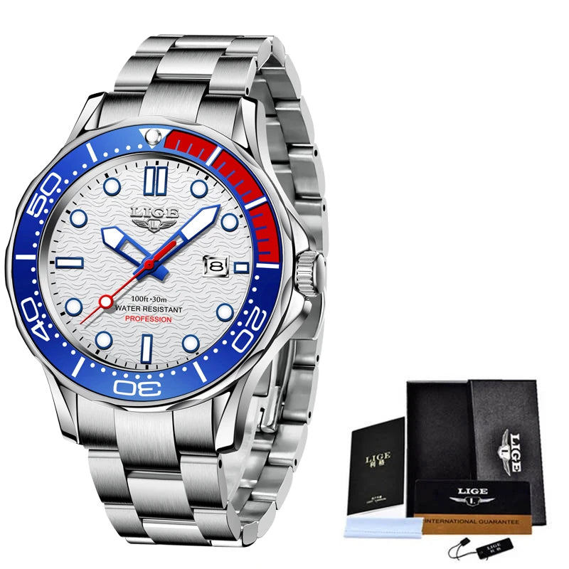 2025  New Business Mens Watches Top Brand Luxury Dive Watch for Men Waterproof Date Clock Sport Watch Relogio Masculino+Box
