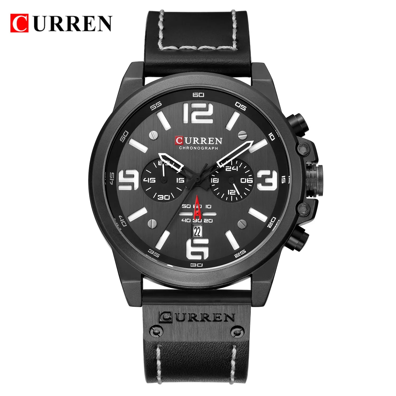 Mens Watches Top Luxury Brand Waterproof Sport Wrist Watch Chronograph Quartz Military Genuine Leather Relogio Masculino