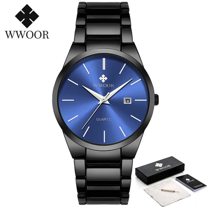 Relojes Hombre 2025  New Top Brand Watch Men Quartz Business Sports Luxury Gold Black Waterproof Calendar Wristwatches