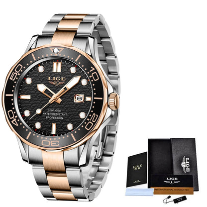 2025  New Business Mens Watches Top Brand Luxury Dive Watch for Men Waterproof Date Clock Sport Watch Relogio Masculino+Box