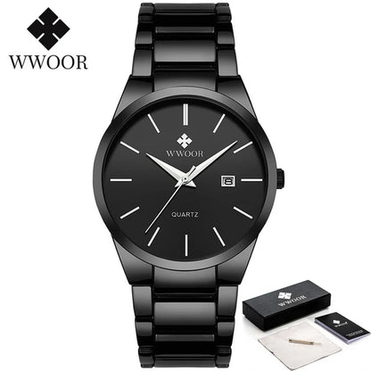 Relojes Hombre 2025  New Top Brand Watch Men Quartz Business Sports Luxury Gold Black Waterproof Calendar Wristwatches