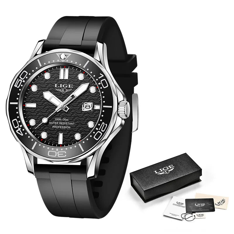 2025  New Business Mens Watches Top Brand Luxury Dive Watch for Men Waterproof Date Clock Sport Watch Relogio Masculino+Box