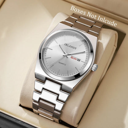 Luxury Men Business Watches Calendar Quartz Wristwatches for Mens Clock Reloj Hombre（Without Box）