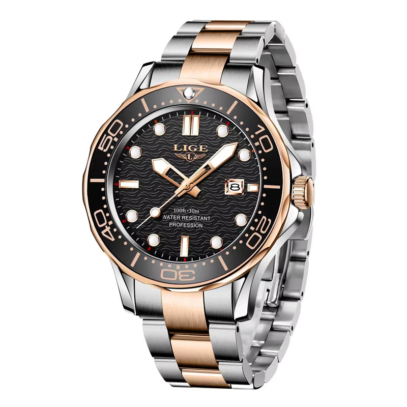Brand Men Watches Business Quartz Watch Men'S Stainless Steel Band Waterproof Watches Date Wristwatches Relogio Masculino