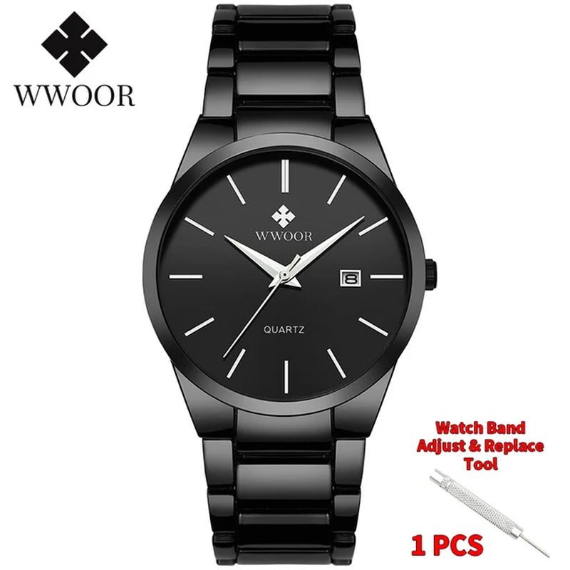 Relojes Hombre 2025  New Top Brand Watch Men Quartz Business Sports Luxury Gold Black Waterproof Calendar Wristwatches