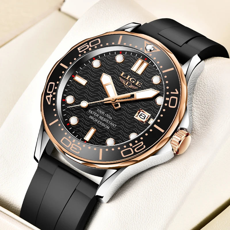 2025  New Business Mens Watches Top Brand Luxury Dive Watch for Men Waterproof Date Clock Sport Watch Relogio Masculino+Box