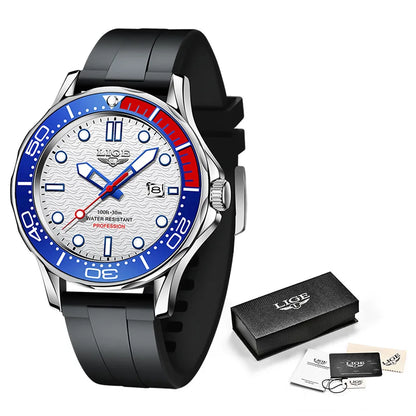 2025  New Business Mens Watches Top Brand Luxury Dive Watch for Men Waterproof Date Clock Sport Watch Relogio Masculino+Box