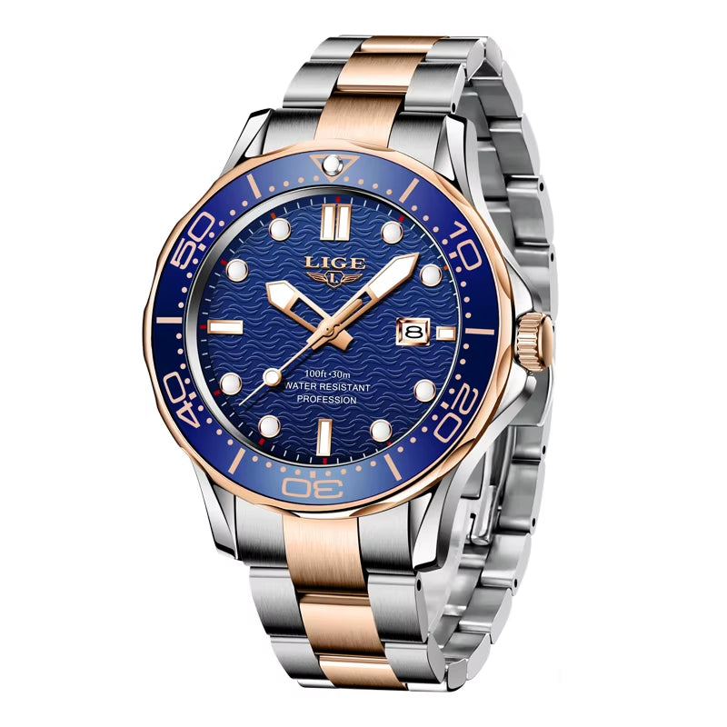 Brand Men Watches Business Quartz Watch Men'S Stainless Steel Band Waterproof Watches Date Wristwatches Relogio Masculino