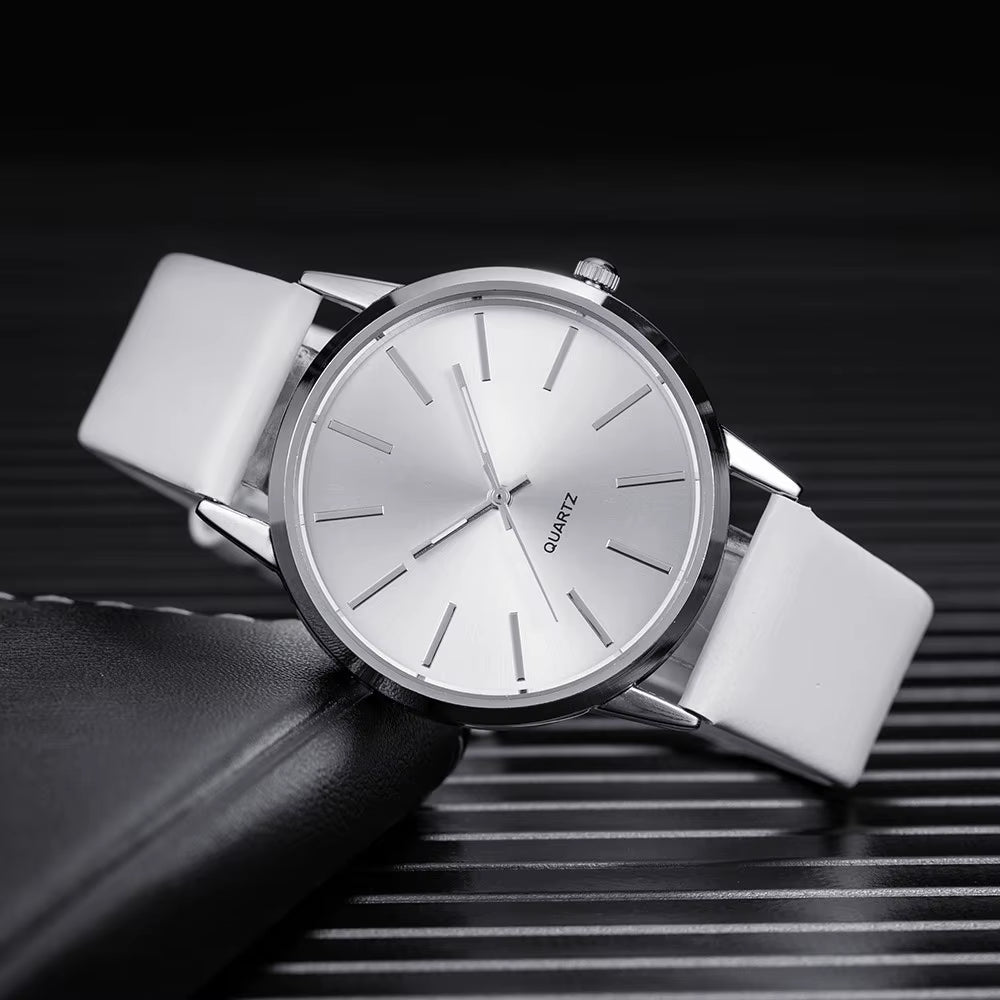 Luxury Women Watches 2025 New in Stylish Silver Minimalist Business Elegant Ladies Quartz Watch Leather Steel Clock Reloj Mujer